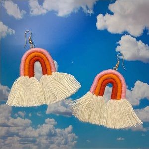 Fashion rainbow tassel fringe earrings